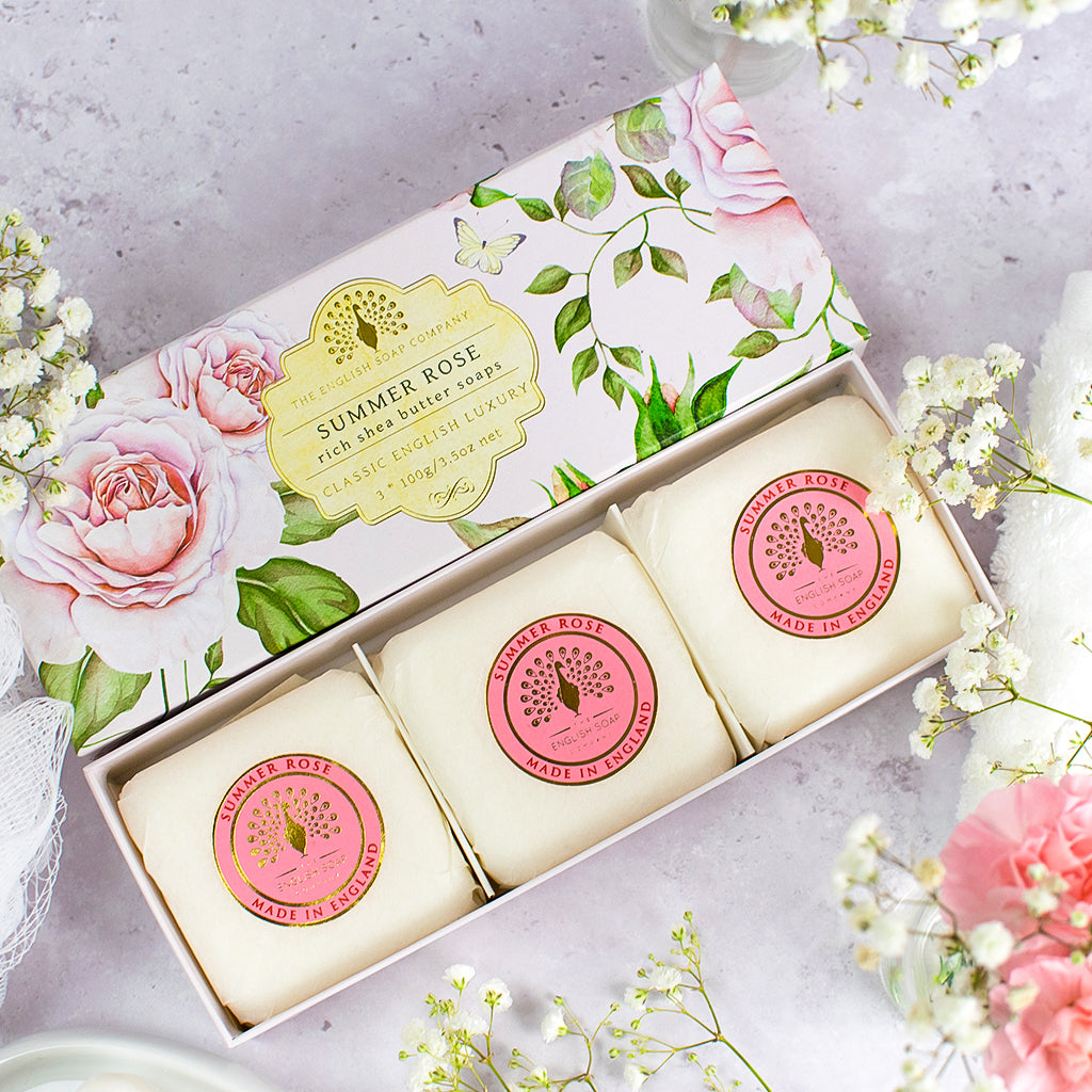 Summer Rose Triple Soap Gift Box