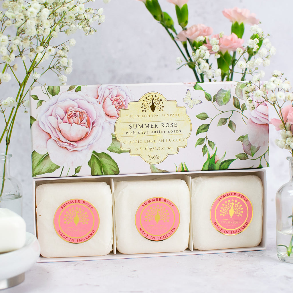 Summer Rose Triple Soap Gift Box