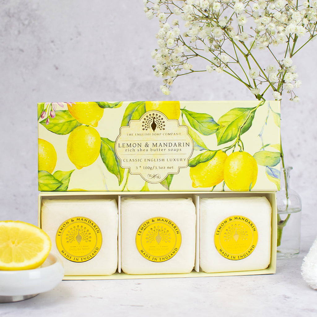 Lemon and Mandarin Triple Soap Gift Box